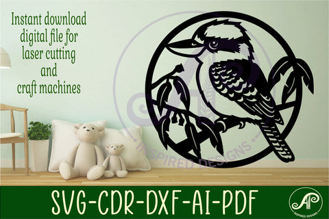 kookaburra wall art sign, SVG file. vector file SVG APInspireddesigns 