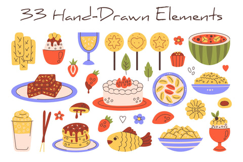 Korean Desserts PNG Clipart Sublimation Rin Green 