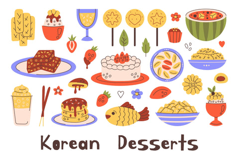 Korean Desserts PNG Clipart Sublimation Rin Green 