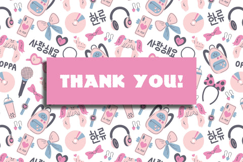 Korean Pop Music Seamless Pattern Digital Pattern Rin Green 