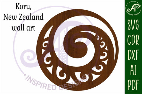 Koru circle wall sign, SVG file. vector sign SVG APInspireddesigns 