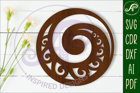 Koru circle wall sign, SVG file. vector sign SVG APInspireddesigns 