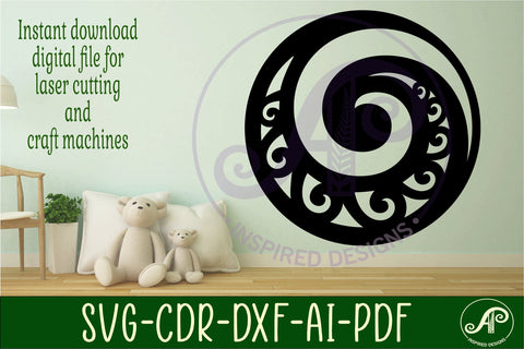 Koru circle wall sign, SVG file. vector sign SVG APInspireddesigns 