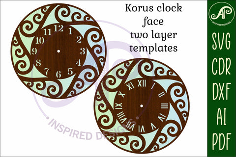 Korus New Zealand themed clock wall clock laser cut files SVG APInspireddesigns 