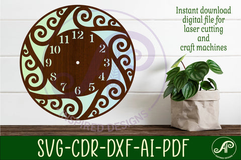 Korus New Zealand themed clock wall clock laser cut files SVG APInspireddesigns 