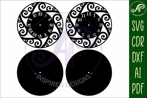 Korus New Zealand themed clock wall clock laser cut files SVG APInspireddesigns 