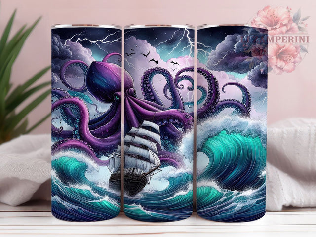 Kraken Sea Monster Nautical Tumbler, Sea Monster PNG, Ocean Beast Design, 20oz Sublimation Wrap, Nautical Fantasy Art, Tentacle Attack Tumbler, Mythical Sea Creature Sublimation Li Zamperini 