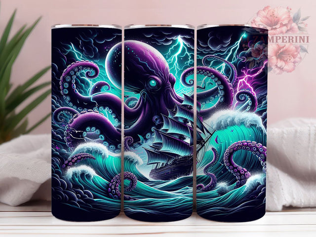 Kraken Sea Monster Nautical Tumbler, Sea Monster PNG, Ocean Beast Design, 20oz Sublimation Wrap, Nautical Fantasy Art, Tentacle Attack Tumbler, Mythical Sea Creature Sublimation Li Zamperini 