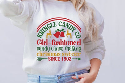 Kringle candy co old-fashioned candy canes making christmas sweeter since 1902 SVG Angelina750 