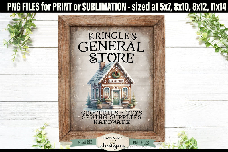 Kringles General Store Sublimation Design | Vintage Sign PNG - So Fontsy