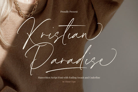 Kristian Paradise - Handwritten Script Font Font Timur type 