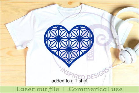 Kumiko pattern heart wall sign, SVG d2 SVG APInspireddesigns 
