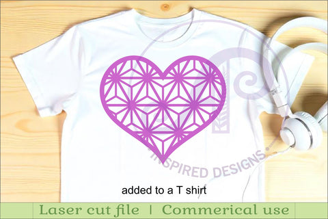 Kumiko pattern heart wall sign, SVG file. design 1 SVG APInspireddesigns 