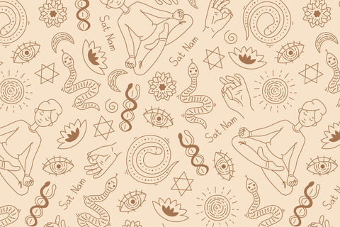 Kundalini Yoga Seamless Pattern PNG JPG EPS Digital Pattern Rin Green 