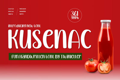 Kusenac - Handwritten Display Font Font twinletter 