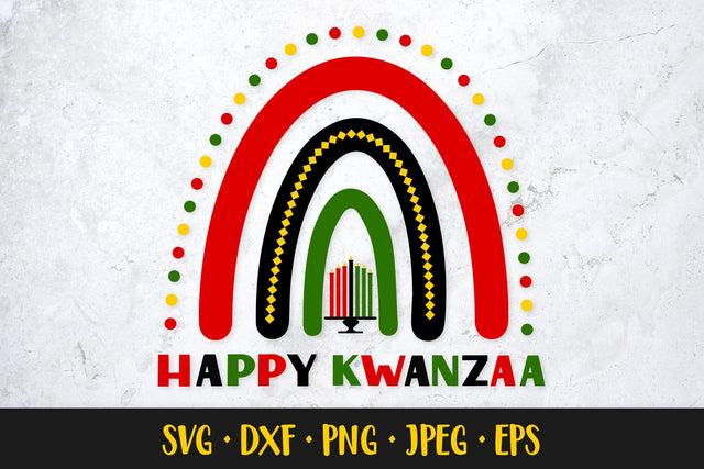 Kwanzaa rainbow SVG. African American Christmas design SVG LaBelezoka 