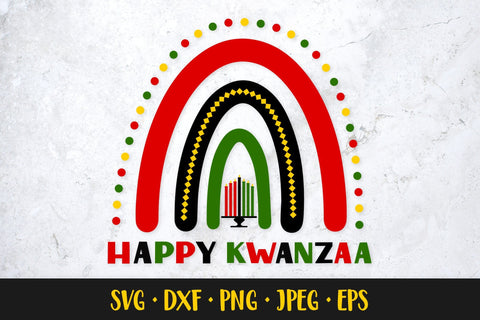 Kwanzaa rainbow SVG. African American Christmas design SVG LaBelezoka 