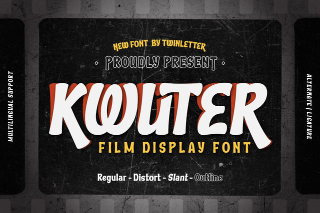Kwuter - Film Display Font Font twinletter 