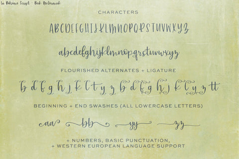 La Boheme Script Font Beck McCormick 