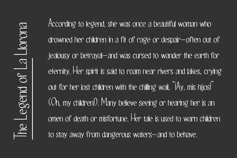 La Llorona Sans Font Beck McCormick 