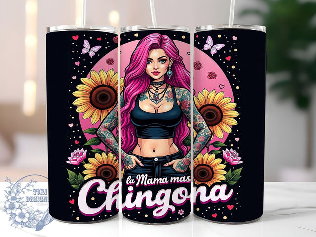 La Mama mas Chingona, Latina Mom, Tumbler Wrap, 20oz Tumbler, Empowering Quotes, Digital Download, Chingona Design Sublimation ToriDesigns 
