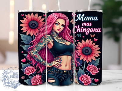 La Mama mas Chingona, Latina Mom, Tumbler Wrap, 20oz Tumbler, Empowering Quotes, Digital Download, Chingona Design Sublimation ToriDesigns 