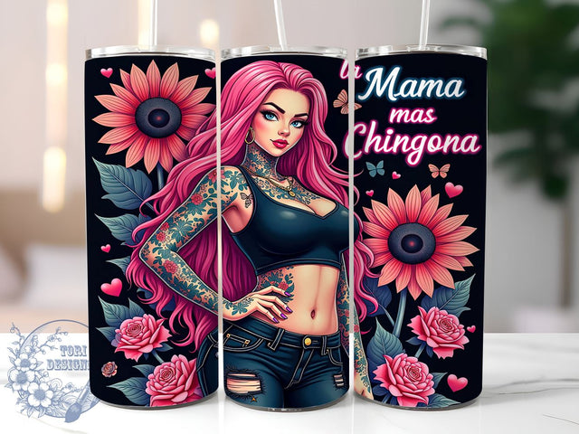 La Mama mas Chingona, Latina Mom, Tumbler Wrap, 20oz Tumbler, Empowering Quotes, Digital Download, Chingona Design Sublimation ToriDesigns 