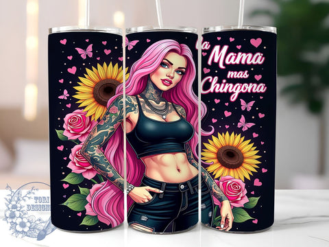La Mama mas Chingona, Latina Mom, Tumbler Wrap, 20oz Tumbler, Empowering Quotes, Digital Download, Chingona Design Sublimation ToriDesigns 