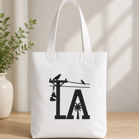 LA Utility Pole Embroidery Design – Los Angeles Palm Tree Crow Silhouette Machine Embroidery File Embroidery/Applique DESIGNS PatternFeed8 