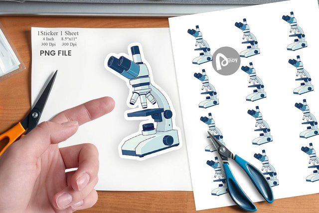Lab Microscope Sticker Sublimation artnoy 