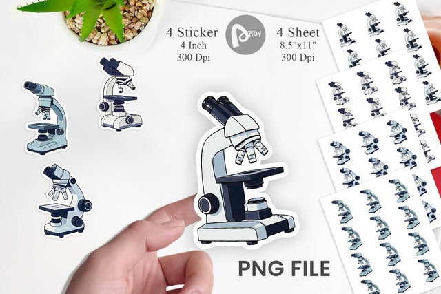 Lab Microscope Sticker Sublimation artnoy 