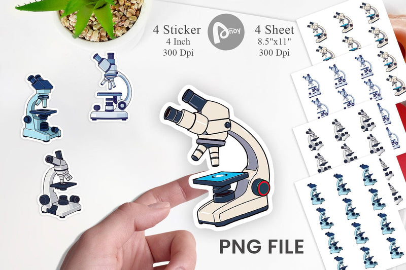 Lab Microscope Sticker - So Fontsy
