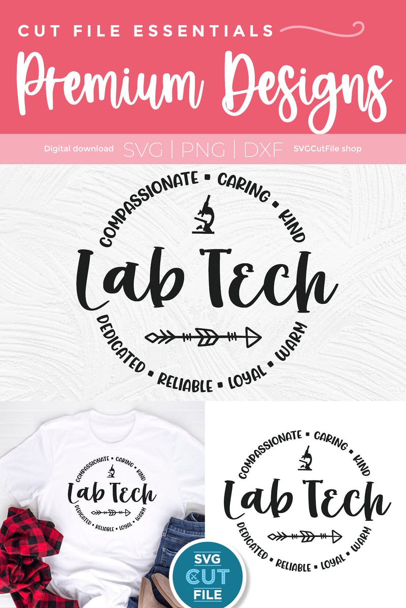 Lab tech svg with round circle for men or women - So Fontsy