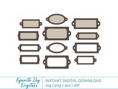 Label Frames SVG Bundle bookplate library office label frames vol.1 SVG Kyanite Sky Digitals 