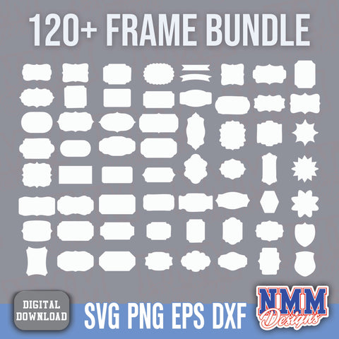 Label Frames SVG png Bundle Vintage Banner Shapes Clipart for Cricut Silhouette Cut Files Transparent Background SVG NMMDesignsShop 