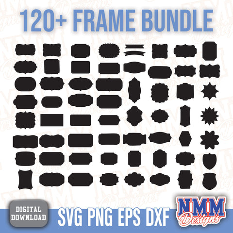 Label Frames SVG png Bundle Vintage Banner Shapes Clipart for Cricut Silhouette Cut Files Transparent Background SVG NMMDesignsShop 