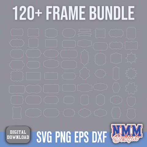 Label Frames SVG png Bundle Vintage Banner Shapes Clipart for Cricut Silhouette Cut Files Transparent Background SVG NMMDesignsShop 