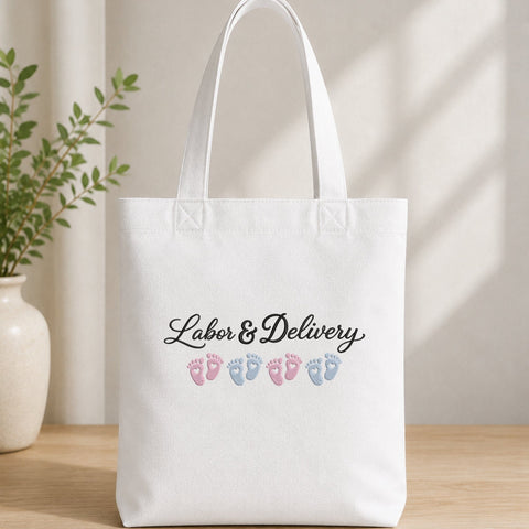 Labor and Delivery Embroidery Design – Baby Footprints L&D Nurse Script Machine Embroidery File Embroidery/Applique DESIGNS PatternFeed8 