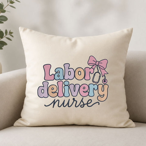 Labor and Delivery Nurse Machine Embroidery Design – Cute L&D Nurse Stethoscope Bow Design Embroidery/Applique DESIGNS PatternFeed8 