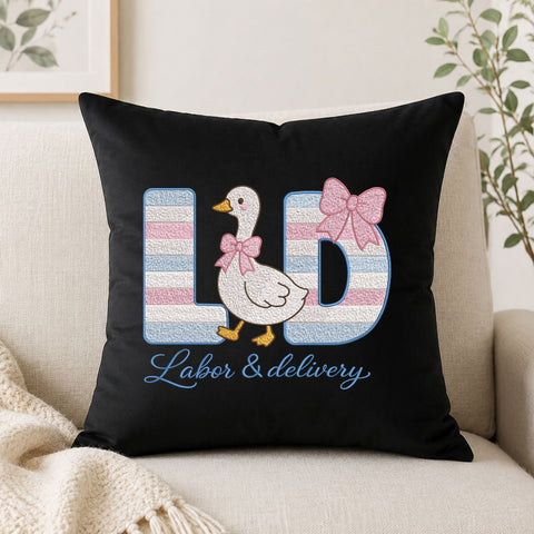 Labor and Delivery Nurse Machine Embroidery Design – L&D Goose Bow Maternity Nurse Design Embroidery/Applique DESIGNS PatternFeed8 