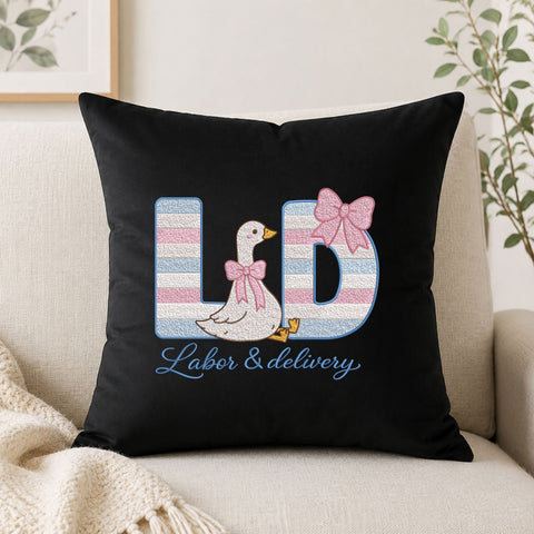 Labor and Delivery Nurse Machine Embroidery Design – L&D Goose Bow Nursing Design Embroidery/Applique DESIGNS PatternFeed8 