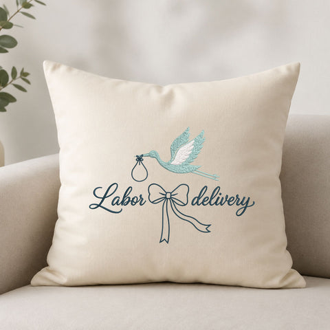 Labor and Delivery Stork Machine Embroidery Design – L&D Nurse Baby Birth Bow Embroidery File Embroidery/Applique DESIGNS PatternFeed8 