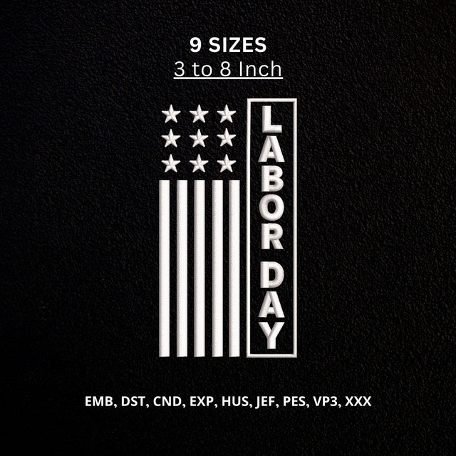 Labor Day American Flag Machine Embroidery Design – Patriotic USA Worker Stars Design Embroidery/Applique DESIGNS PatternFeed8 