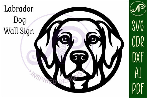 Labrador Dog Wall Art SVG Laser Cut Dog Face Circle Sign SVG APInspireddesigns 