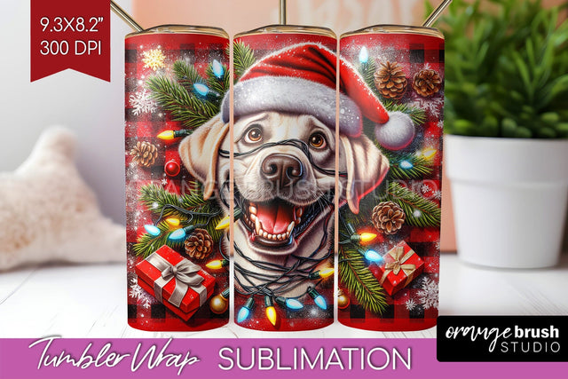 Labrador Retriever Dog Funny Christmas Dog Tumbler Wrap Sublimation OrangeBrushStudio 