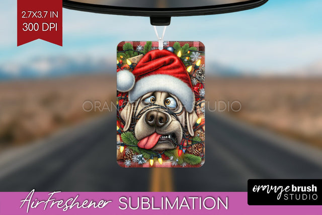 Labrador Retriever Funny Christmas Dog Air Freshener Sublimation OrangeBrushStudio 