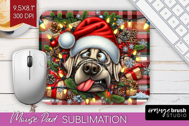 Labrador Retriever Funny Christmas Dog Mouse Pad PNG Sublimation OrangeBrushStudio 