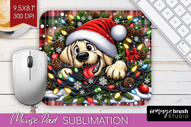 Labrador Retriever Funny Christmas Dog Mouse Pad PNG Sublimation OrangeBrushStudio 