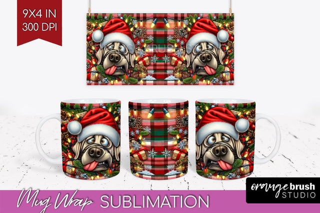 Labrador Retriever Funny Christmas Dog Mug Wrap PNG Sublimation OrangeBrushStudio 