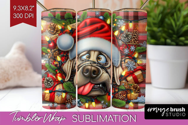 Labrador Retriever Funny Christmas Dog Tumbler Wrap Sublimation OrangeBrushStudio 